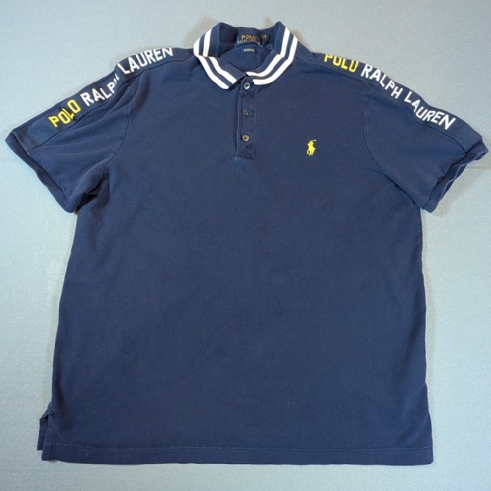 Polo Ralph Lauren Classic Fit Polo Shirt Mens Large Shoulder Logo Detail